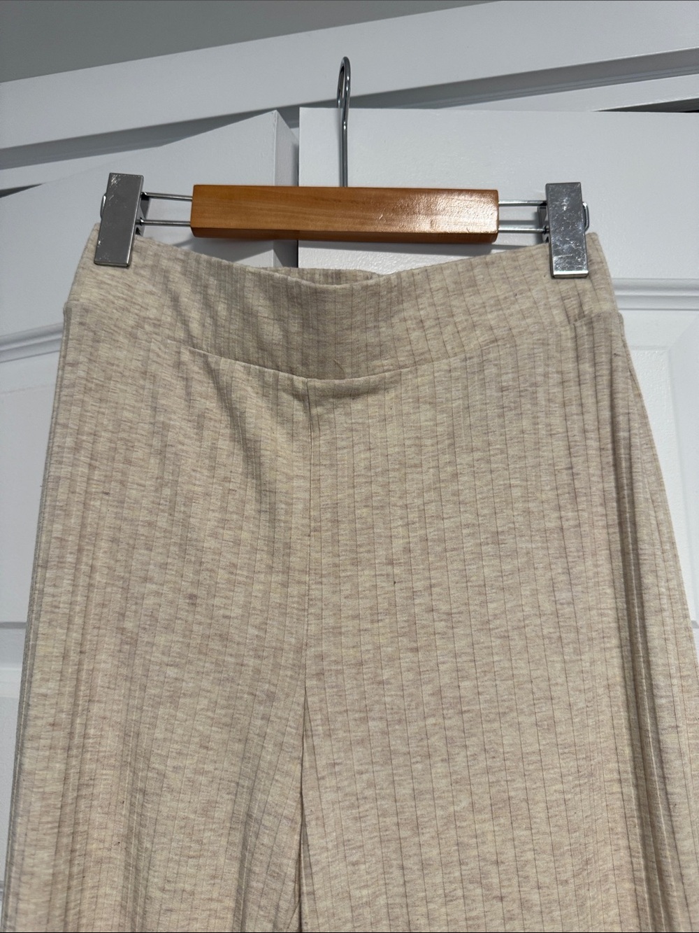 H&M Beige Ribbed Boot-Cut Pants - Picture 3 of 5
